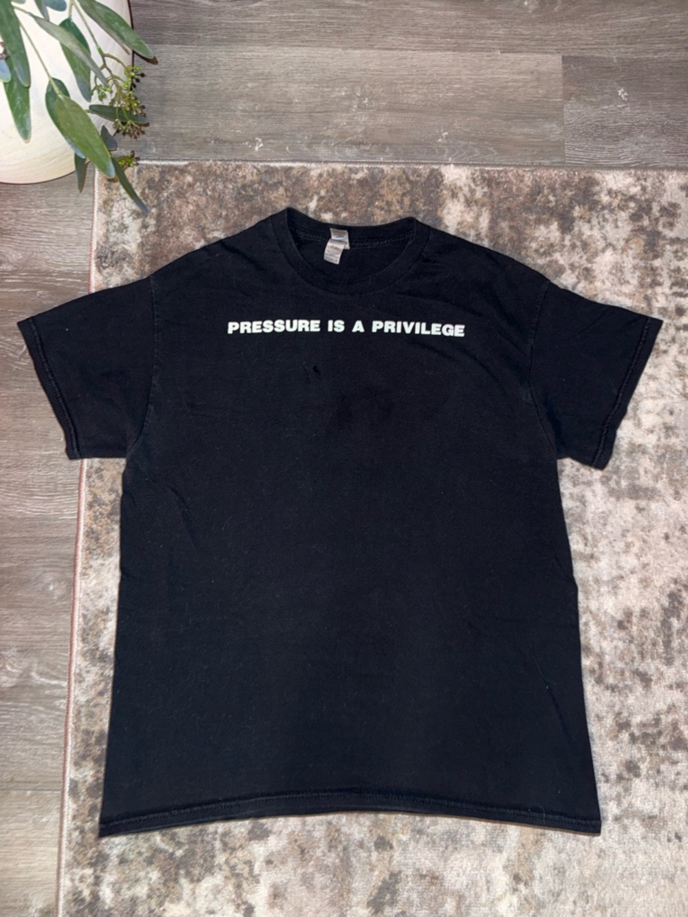 Gildan Black 'Pressure Is A Privilege' Short Sleeve Tee - Men